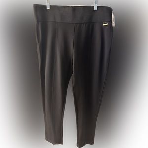 Calvin Klein black ponte leggings with elastic wide waist